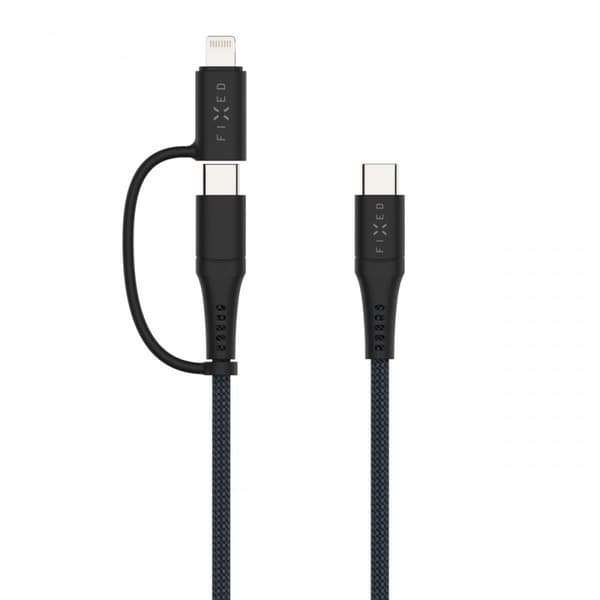 Fixed Kabel 2in1 USB-C/Lightning 60W 3m Svart
