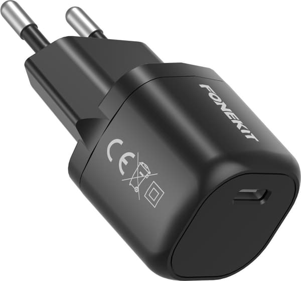 FoneKit Mini 20W AC-oplader, USB-C, sort