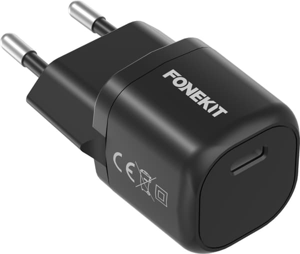 FoneKit Mini 20W AC-oplader, USB-C, sort