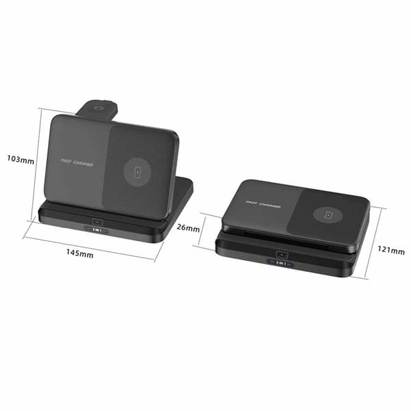 3-in-1 Trådlös Laddare Samsung Galaxy - Buds - Watch - Svart