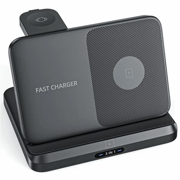 3-in-1 Trådlös Laddare Samsung Galaxy - Buds - Watch - Svart
