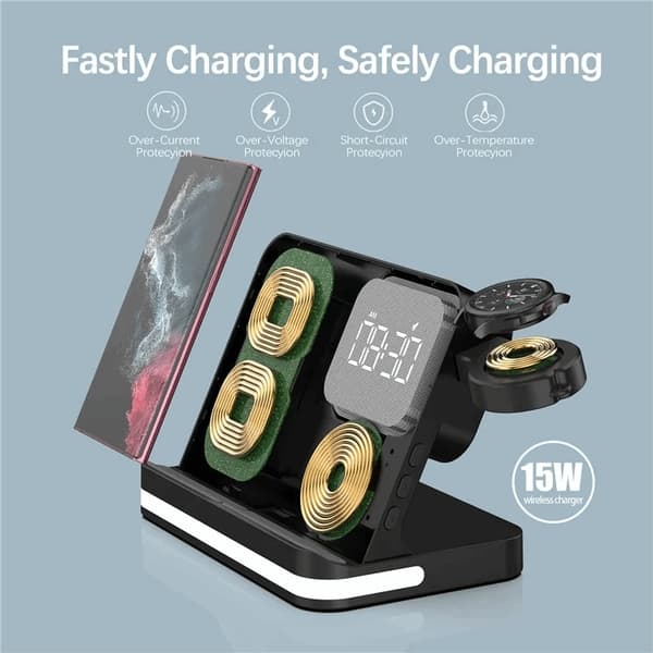 S20A För Samsung Fällbar Skärm Mobilhållare Fäste Car Air Vent Trådlös Laddare