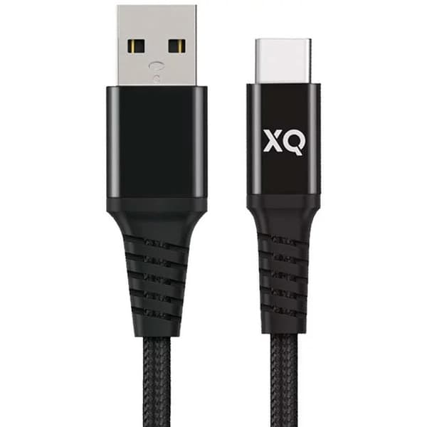 XQISIT Kaapeli Punottu USB-A/USB-C 2m Musta