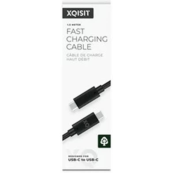 XQISIT Kaapeli Charge & Sync USB-C/USB-C 1m Musta