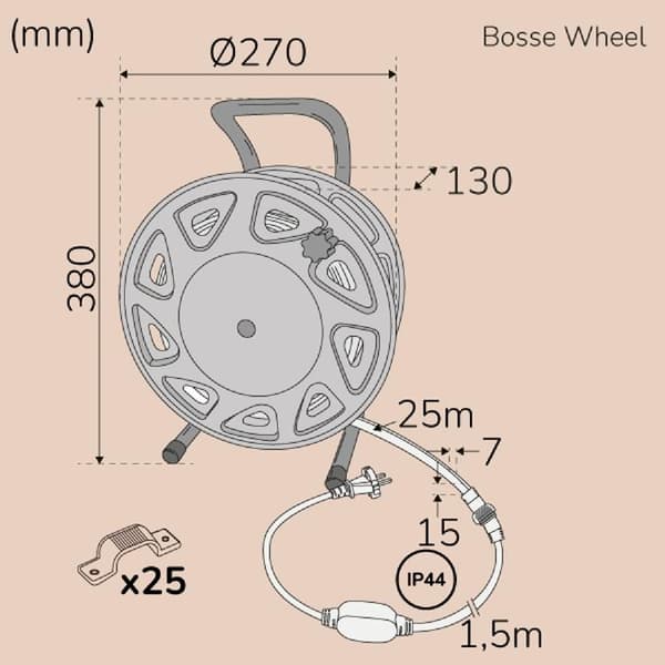 LLIT Ledstrip Arbetsbelysning 25m IP65 4000K 200W 20000lm