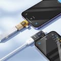 Miniatyrbild 4 av 5: Hoco 2-i-1 OTG Adapter USB-A Till Lightning/USB-C UA36E - Guld