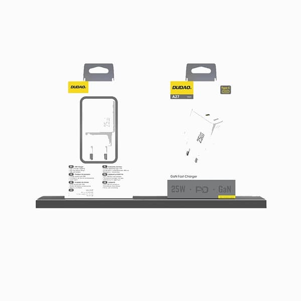 Dudao Snabbladdare 25W A27 GaN USB-C - Vit