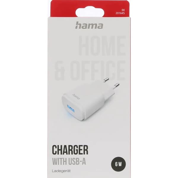 Hama Väggladdare 6W 1xUSB-A - Vit