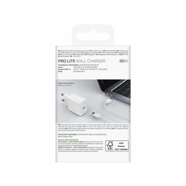 Puro Snabbladdare 30W USB-C Prolite - Vit