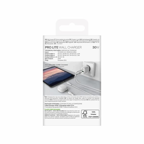 Puro Snabbladdare 30W + USB-C - USB-C Kabel 1.2m