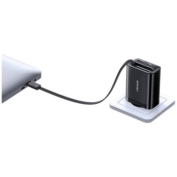 USAMS Snabbladdare 65W 1xUSB-C 1xUSB-A Med USB-C Kabel