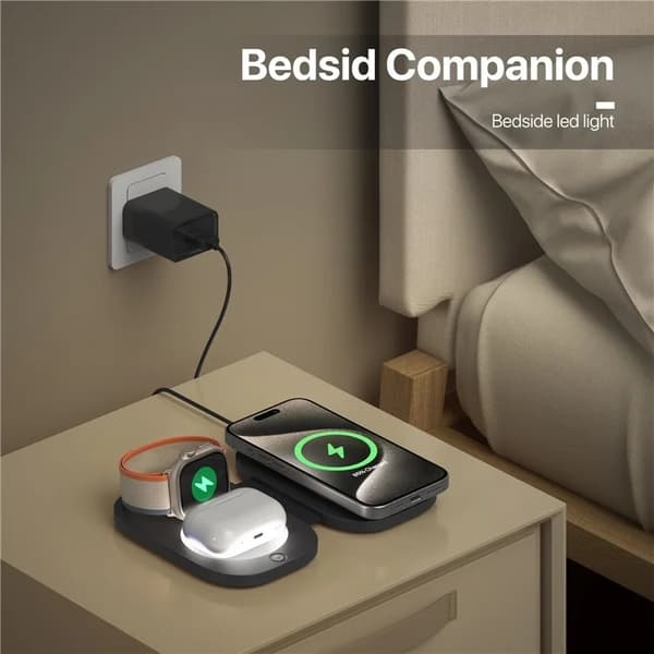 3in1 MagSafe Trådlös Laddare iPhone, Apple Watch, Airpods