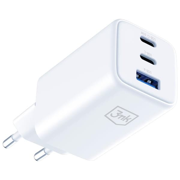 3MK Snabbladdare 65W 1xUSB-A 2xUSB-C PD QC4+ Hyper GaN