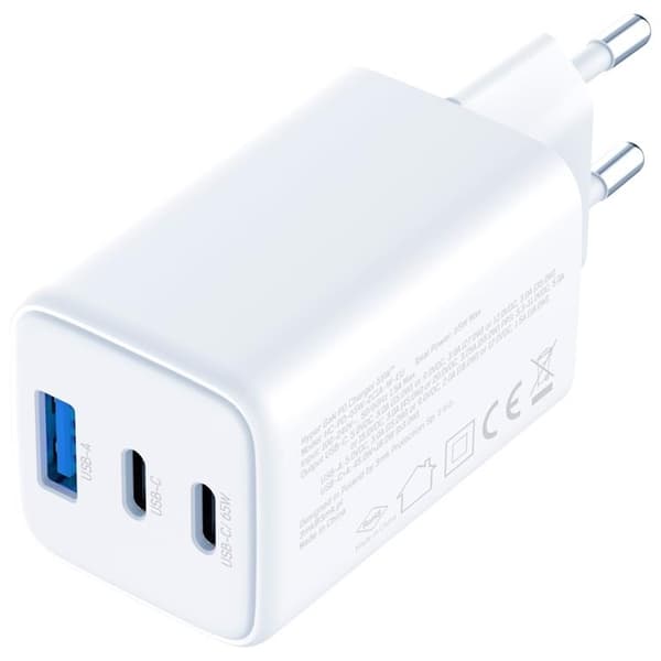 3MK Snabbladdare 65W 1xUSB-A 2xUSB-C PD QC4+ Hyper GaN