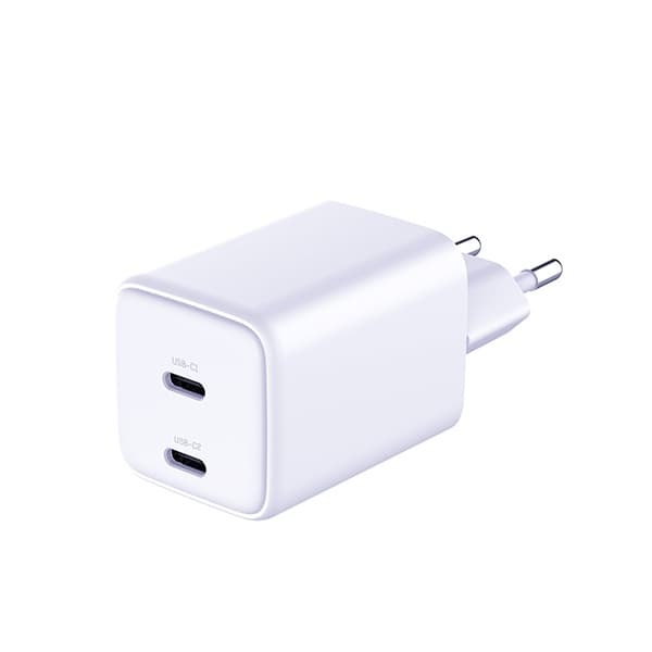 3MK Snabbladdare 45W 2xUSB-C med USB-C Kabel Hyper - Vit