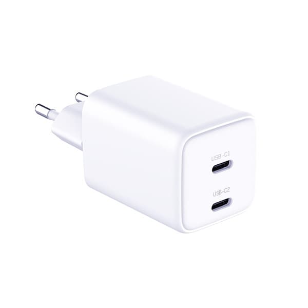 3MK Snabbladdare 45W 2xUSB-C med USB-C Kabel Hyper - Vit