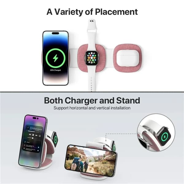 3in1 MagSafe Trådlös Laddare iPhone, Apple Watch, Airpods