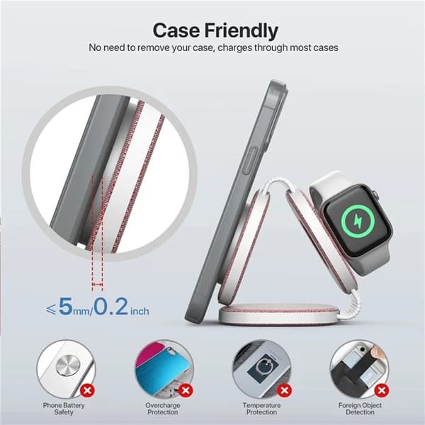 3in1 MagSafe Trådlös Laddare iPhone, Apple Watch, Airpods