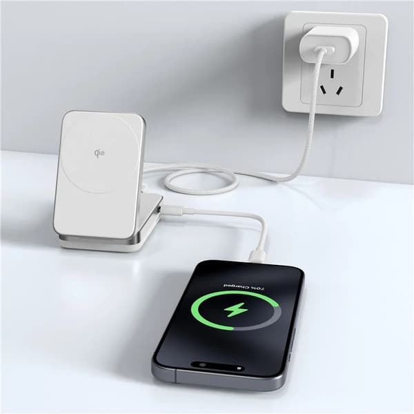 Qi2 MagSafe Trådlös Laddare iPhone, Airpods 15W YF-M29 - Vit