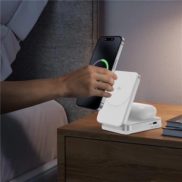 Qi2 MagSafe Trådlös Laddare iPhone, Airpods 15W YF-M29 - Vit