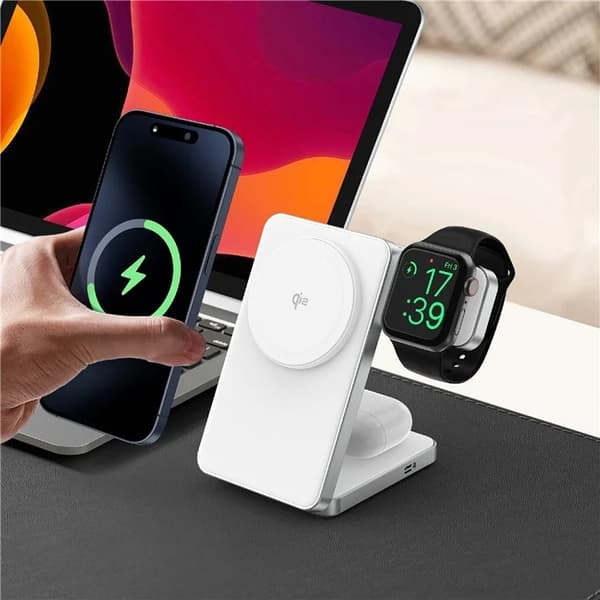 Qi2 MagSafe Trådlös Laddare iPhone, Apple Watch, Airpods 15W