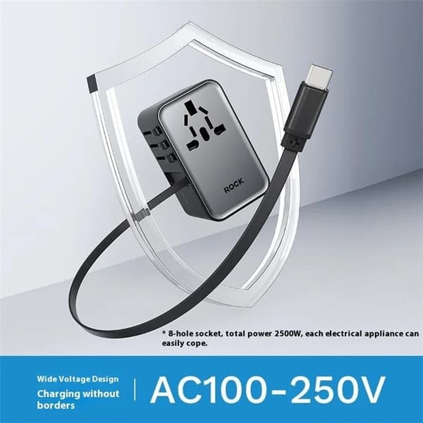 ROCK Reseadapter 70W 2xUSB-A 1xUSB-C GaN