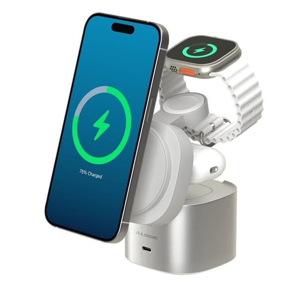 Alogic Qi2 4-in-1 Trådlös Laddare iPhone, Apple Watch, AirPods