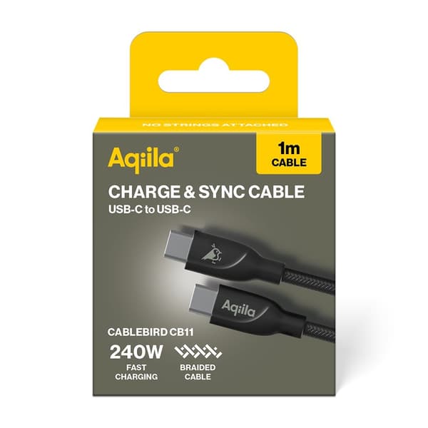 Aqiila Kabel Cablebird CB11 USB-C/USB-C 240W 1m Sort