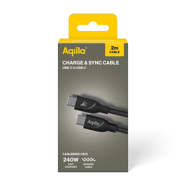 Aqiila Kabel Cablebird CB12 USB-C/USB-C 240W 2m Sort