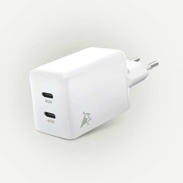 Aqiila Laturi Chargebird W45 GaN 45W Valkoinen Valkoinen
