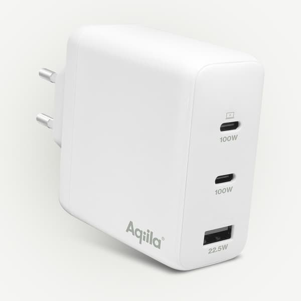 Aqiila Laturi Chargebird W120 GaN 120W Valkoinen