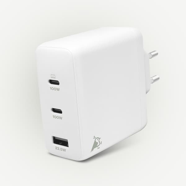 Aqiila Laturi Chargebird W120 GaN 120W Valkoinen
