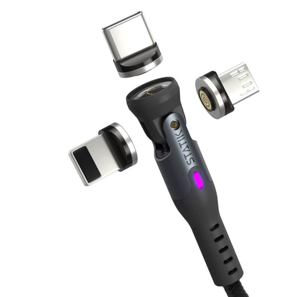 Statik Kabel 360 Pro USB-C/LIghtning/Micro-USB 1m Svart
