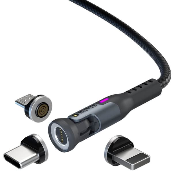 Statik Kabel 360 Pro USB-C/LIghtning/Micro-USB 1m Svart