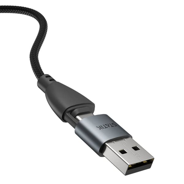 Statik Kabel 360 Pro USB-C/LIghtning/Micro-USB 1m Svart