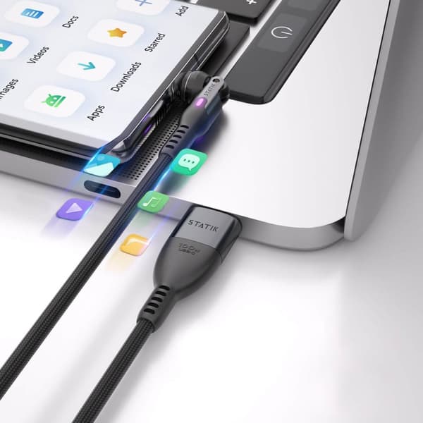 Statik Kabel 360 Pro USB-C/LIghtning/Micro-USB 1m Svart