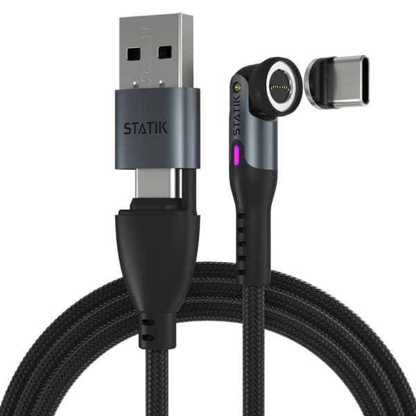 Statik Kabel 360 Pro USB-C/LIghtning/Micro-USB 1m Svart