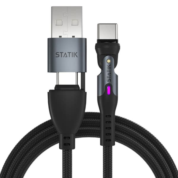 Statik Kaapeli 360 Pro USB-C/LIghtning/Micro-USB 1m Musta