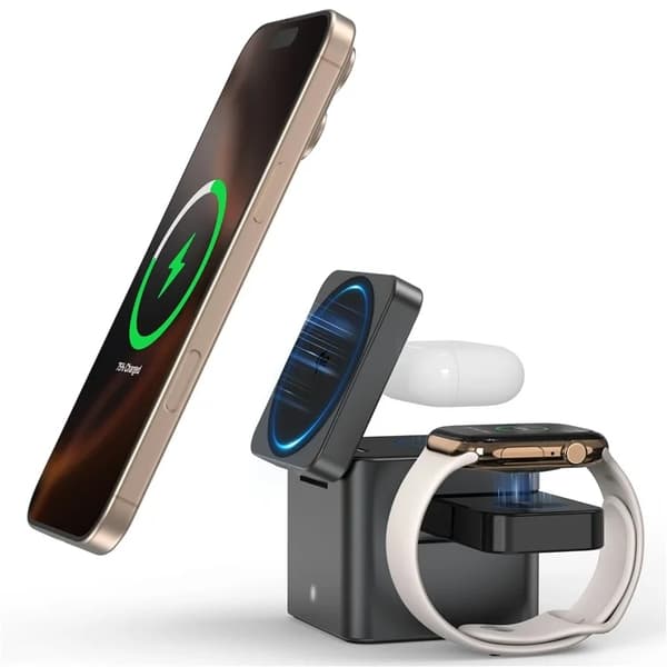 Qi2 Magnetisk Trådlös Laddare iPhone, Apple Watch, Airpods