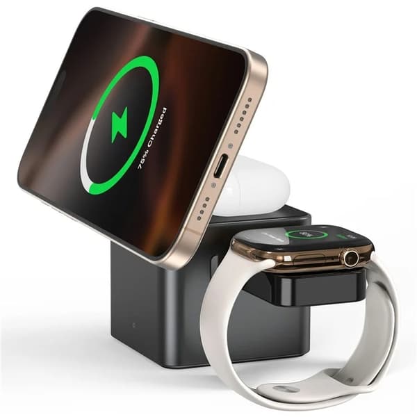 Qi2 Magnetisk Trådlös Laddare iPhone, Apple Watch, Airpods