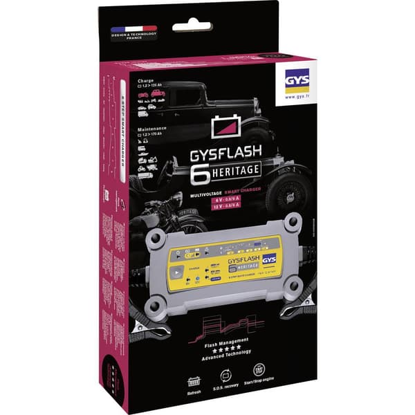 GYS GYSFLASH HERITAGE 6A 029538 Bilbatteriladdare 12 V, 6 V 0.8 A 6 A