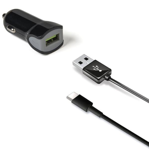 Celly Billader + USB-C kabel 2.4A 12W Sort