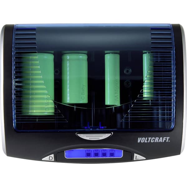 VOLTCRAFT P-600 Batteriladdare NiMH AAA (R03), AA (R6), C (R14), D (R20), 9V block (6F22)