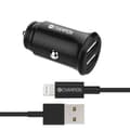 Miniatyrbillede 2 af 4: Biloplader 24W + USB-A til Lightning Kabel Sort