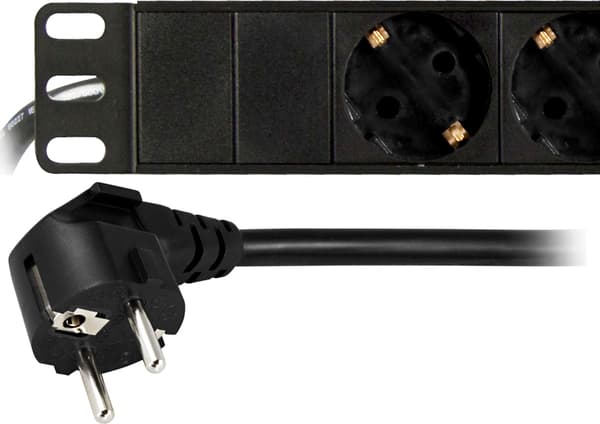 Powerstrip w/ 8xCEE 7/3 socket 1xCEE 7/7 19 "1U 2m cable