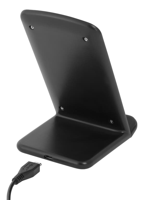 Hurtigoplader, vinklet stativ, 10W, Qi 1.2.4, sort