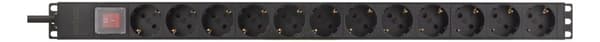 PDU w/ 12x CEE 7/3 outlets 3500W power switch aluminium