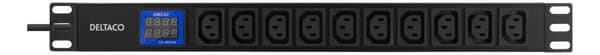 19" PDU 10 C13 outlets, 3500W, ammeter, aluminium