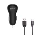 Miniatyrbilde 2 av 4: GEAR Lader 12-24V 2xUSB 2,4A Svart MicroUSB Kabel 1m