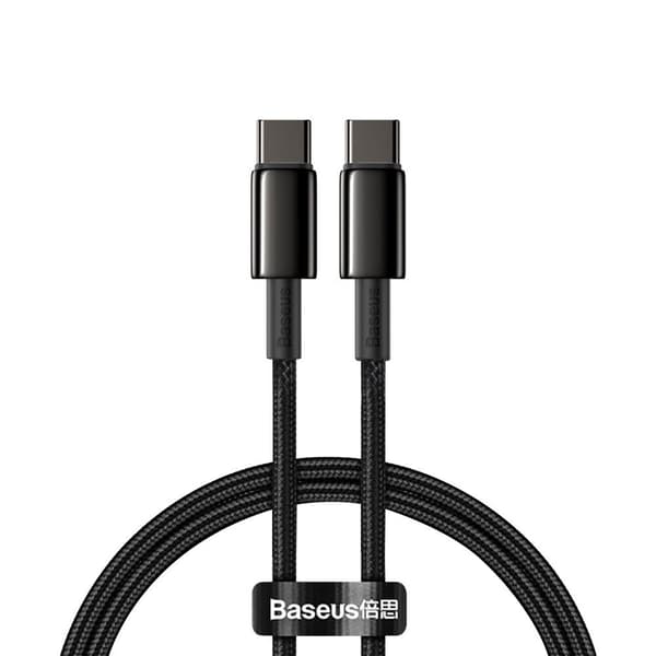 Baseus Tungsten USB-C till USB-C 100W 1 m - Svart